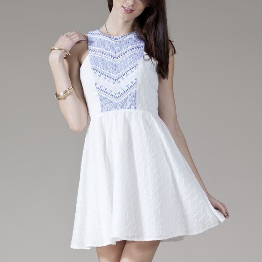 Flying Tomato Women's Embroidered Aztec Sun Dress - Picture 1 of 6